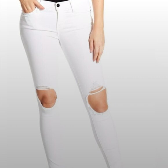 FRAME Mid-Rise Distressed Skinny Jeans - Picture 5 of 6